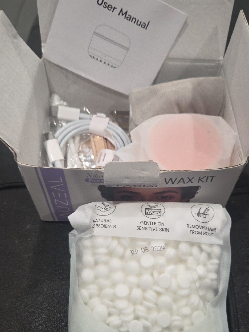 Mini Eyebrow Wax Kit, USB Heating, 26 Sticks, 100g Beads, Adapter - Picture 9 of 9